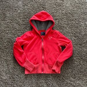 American Eagle Outfitters Red Zip-Up Hoodie
